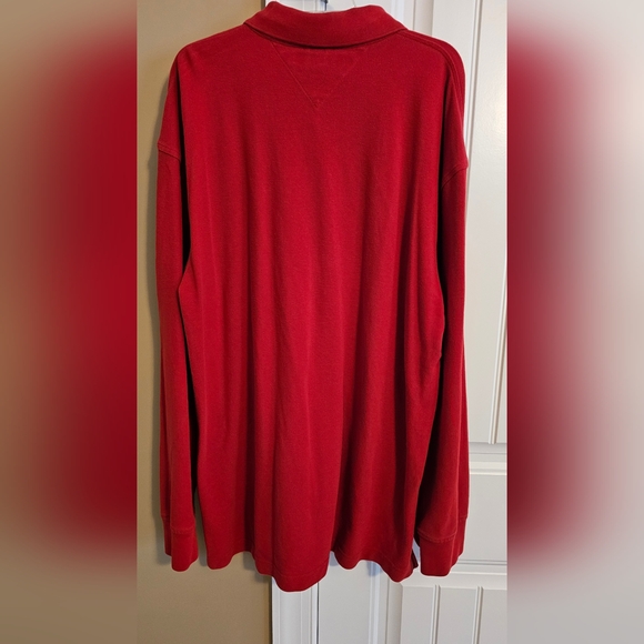 Tommy Hilfiger Long Sleeve Polo - Red - 2XL - Picture 3 of 3